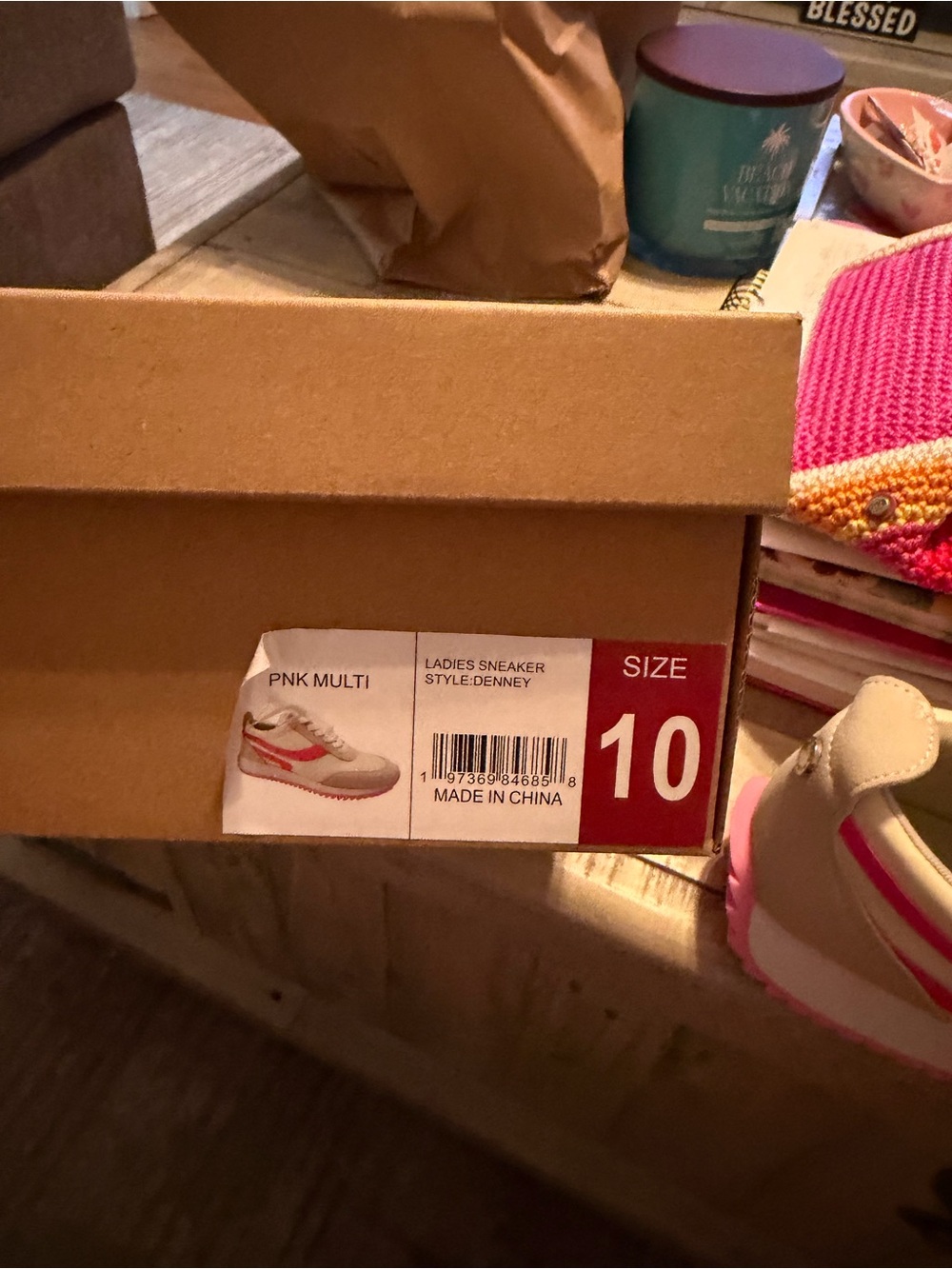 Steve Madden Cream and Hot Pink Lace-Up Women's Sneaker - Picture 5 of 7